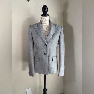 Anne Klein Gray Two-Button Tailored Blazer